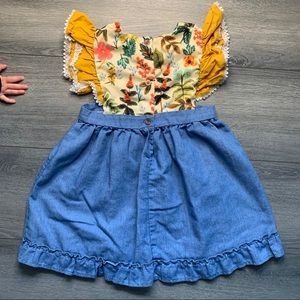 Floral and chambray dress 5T